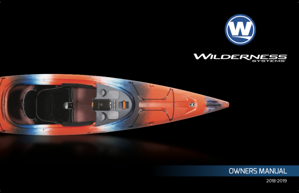 Cover of the Wilderness Systems Kayak Owner's Manual 