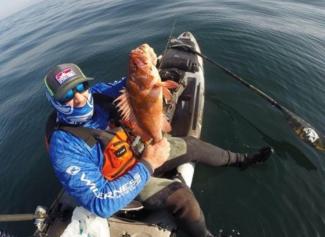 Rob Knowles with a Pacific Rockfish on a Wilderness Systems Thresher