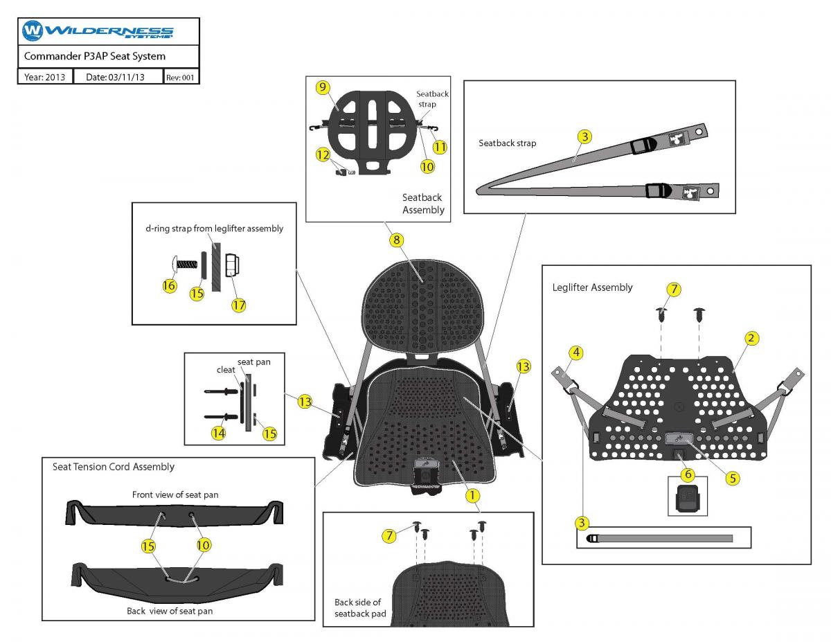 Commander P3AP Seat System schematic