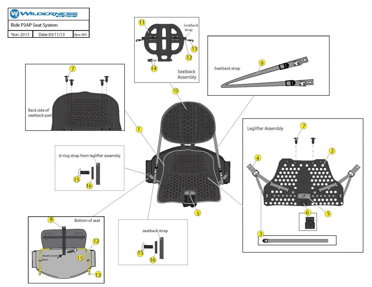 Ride P3AP Seat System schematic 