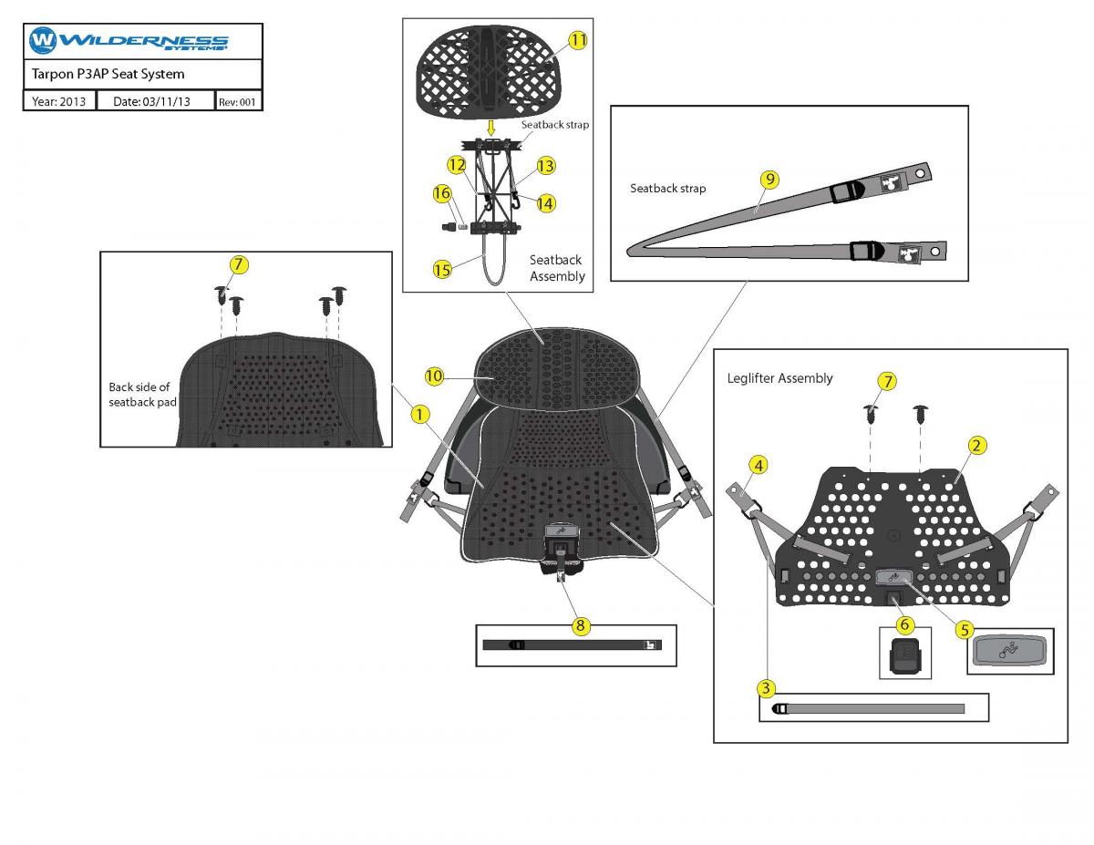 Tarpon P3AP Seat System schematic 